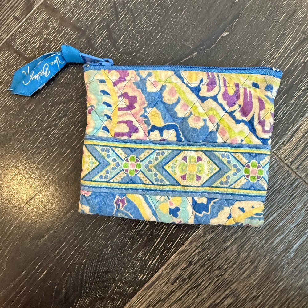 Vintage 2000s Quilted Floral Coin Purse- Capri Blue